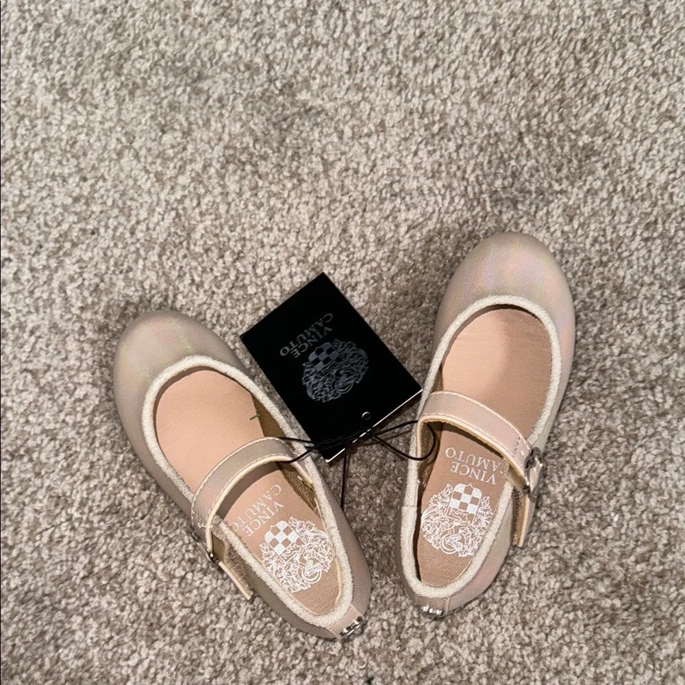Vince Camuto Kids' Light Gold/ Tan Metallic Mary Jane Shoes
